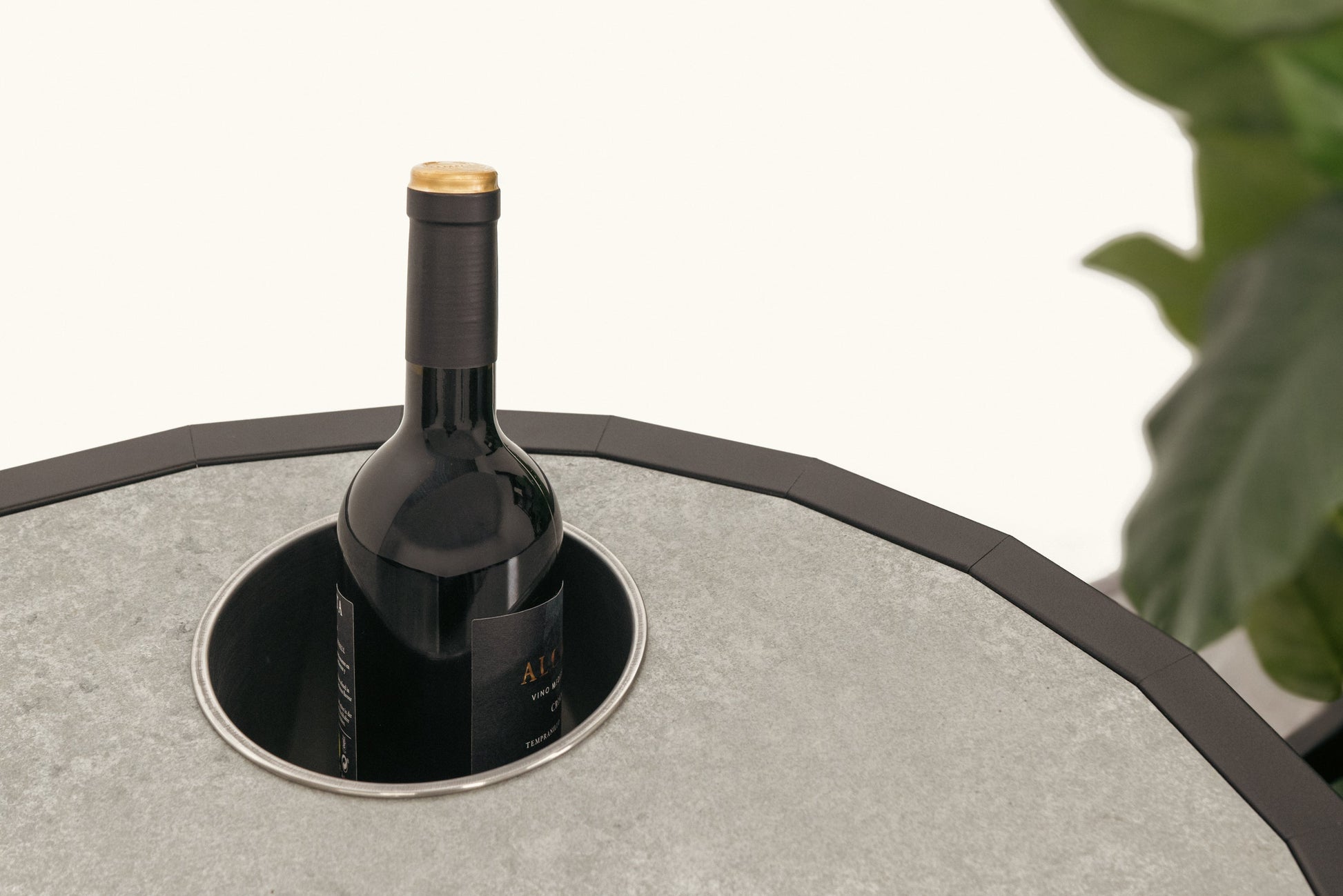 OVO GL - wine bottle chilling in the built-in countertop ice container