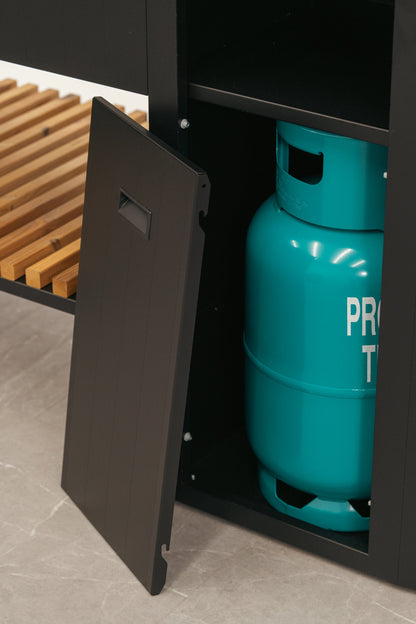 OVO GL - hidden gas cylinder compartment with the door open